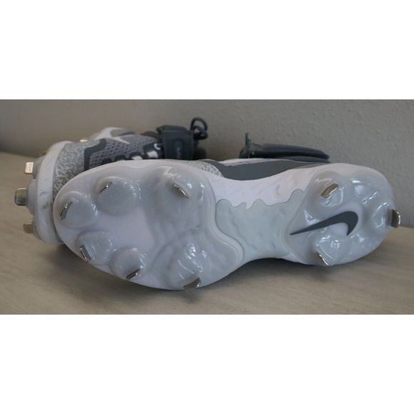 Nike DJ6520 012 Men's Sz 9.5 Gray Alpha Huarache Elite 4 Mid Baseball Cleats - Picture 5 of 5